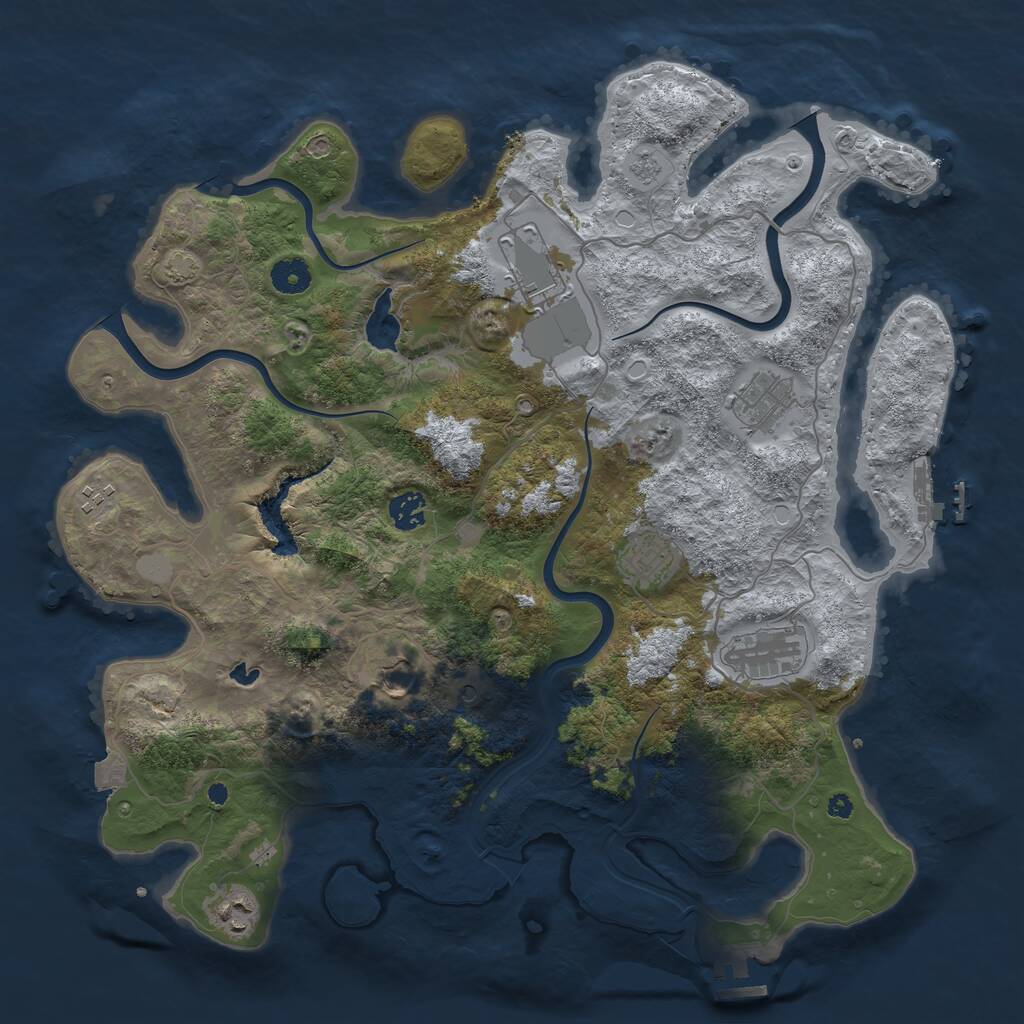 Rust Map: Procedural Map, Size: 4050, Seed: 1482964942, 14 Monuments