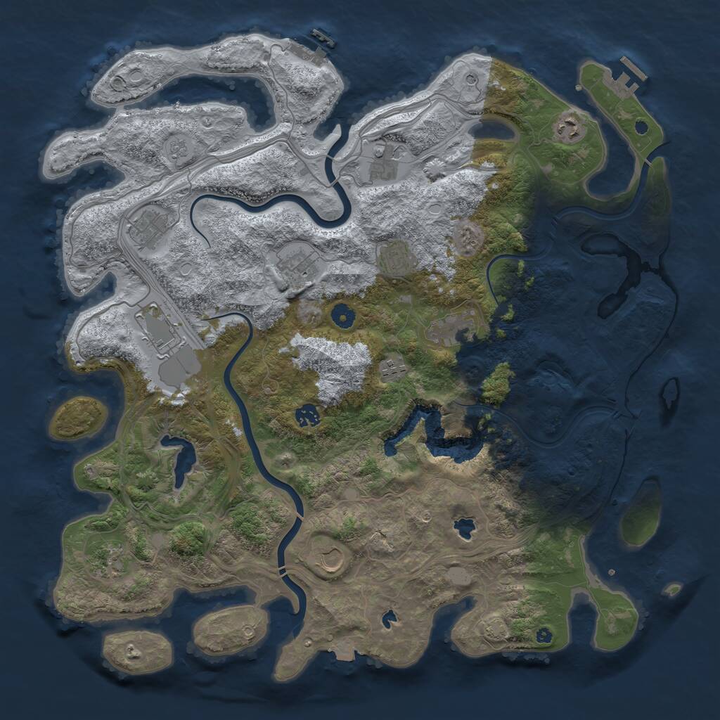 Rust Map: Procedural Map, Size: 4500, Seed: 227442688, 17 Monuments
