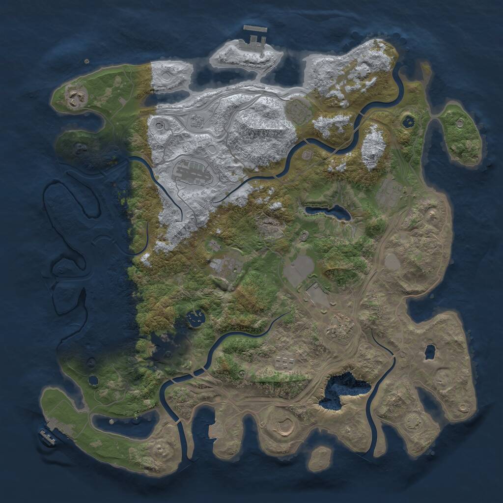 Rust Map: Procedural Map, Size: 4250, Seed: 1135756049, 17 Monuments