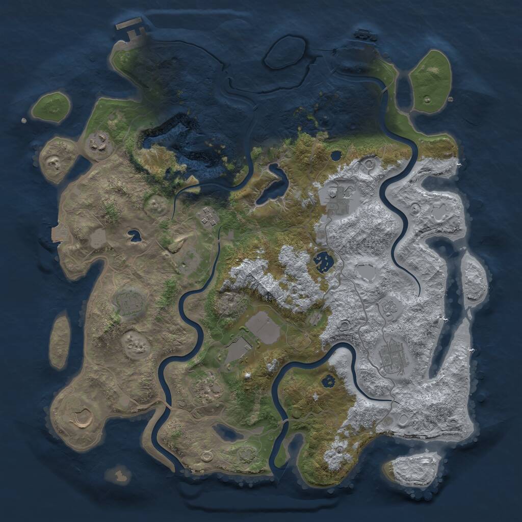 Rust Map: Procedural Map, Size: 4000, Seed: 1654301552, 16 Monuments