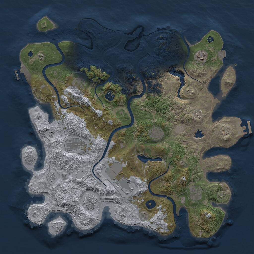 Rust Map: Procedural Map, Size: 4000, Seed: 136661337, 15 Monuments