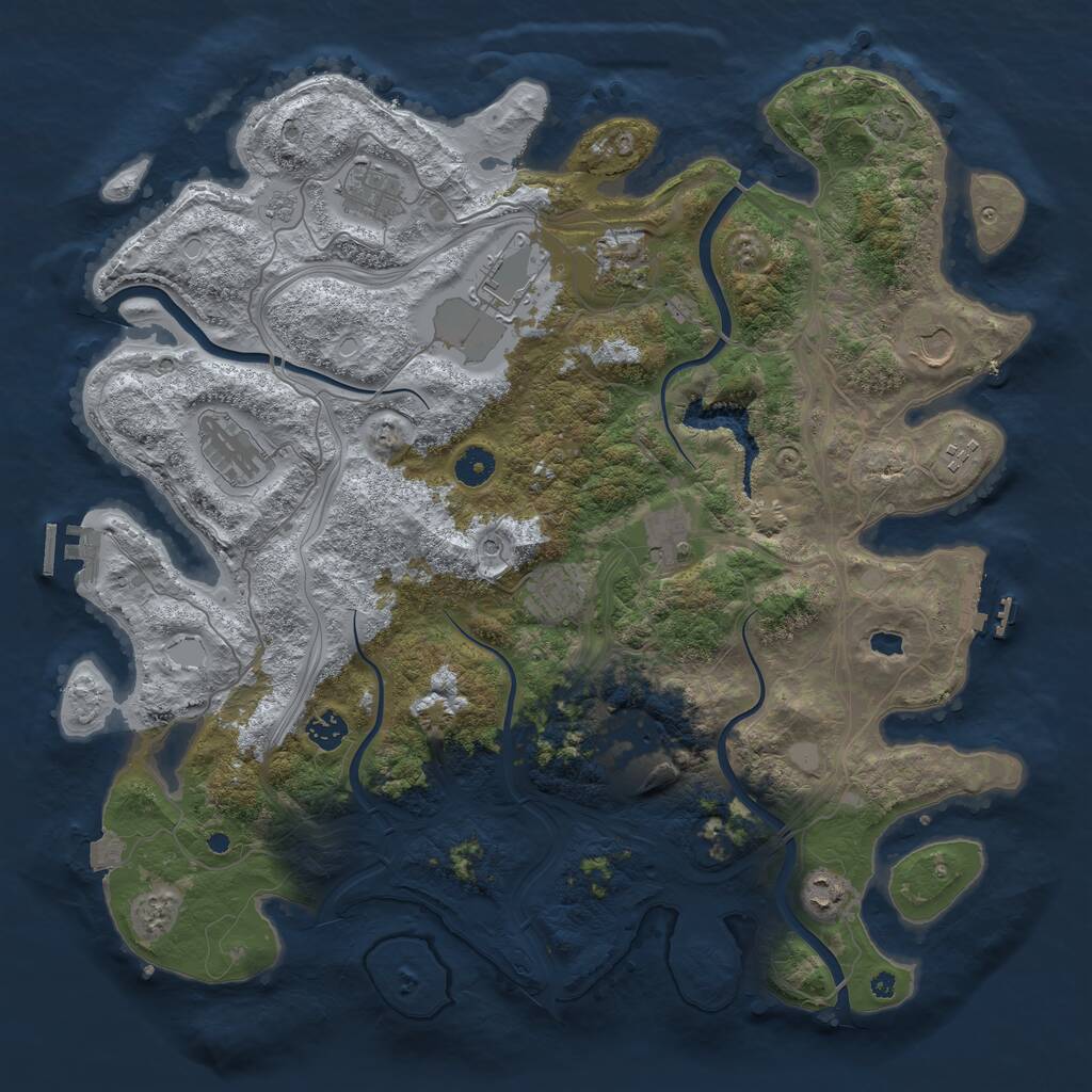 Rust Map: Procedural Map, Size: 4250, Seed: 971805749, 17 Monuments