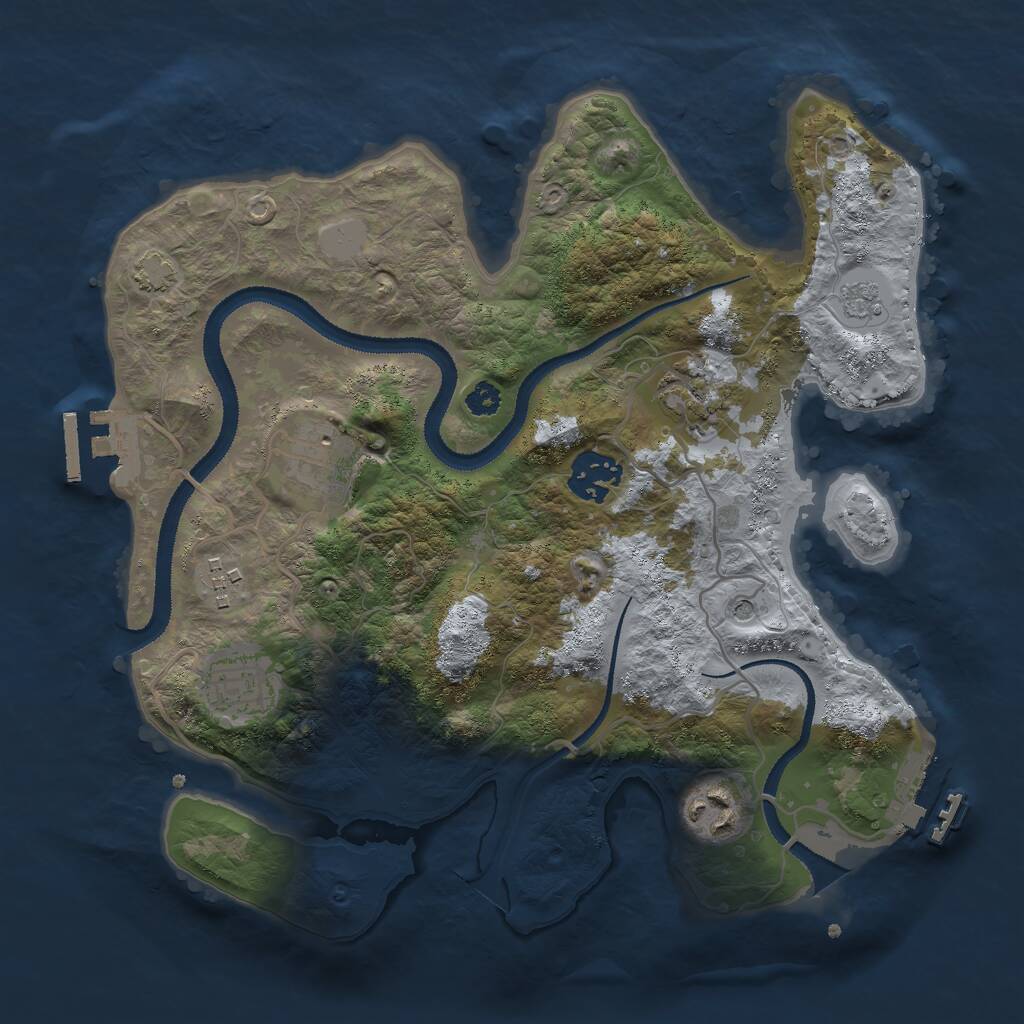 Rust Map: Procedural Map, Size: 3000, Seed: 523164766, 12 Monuments
