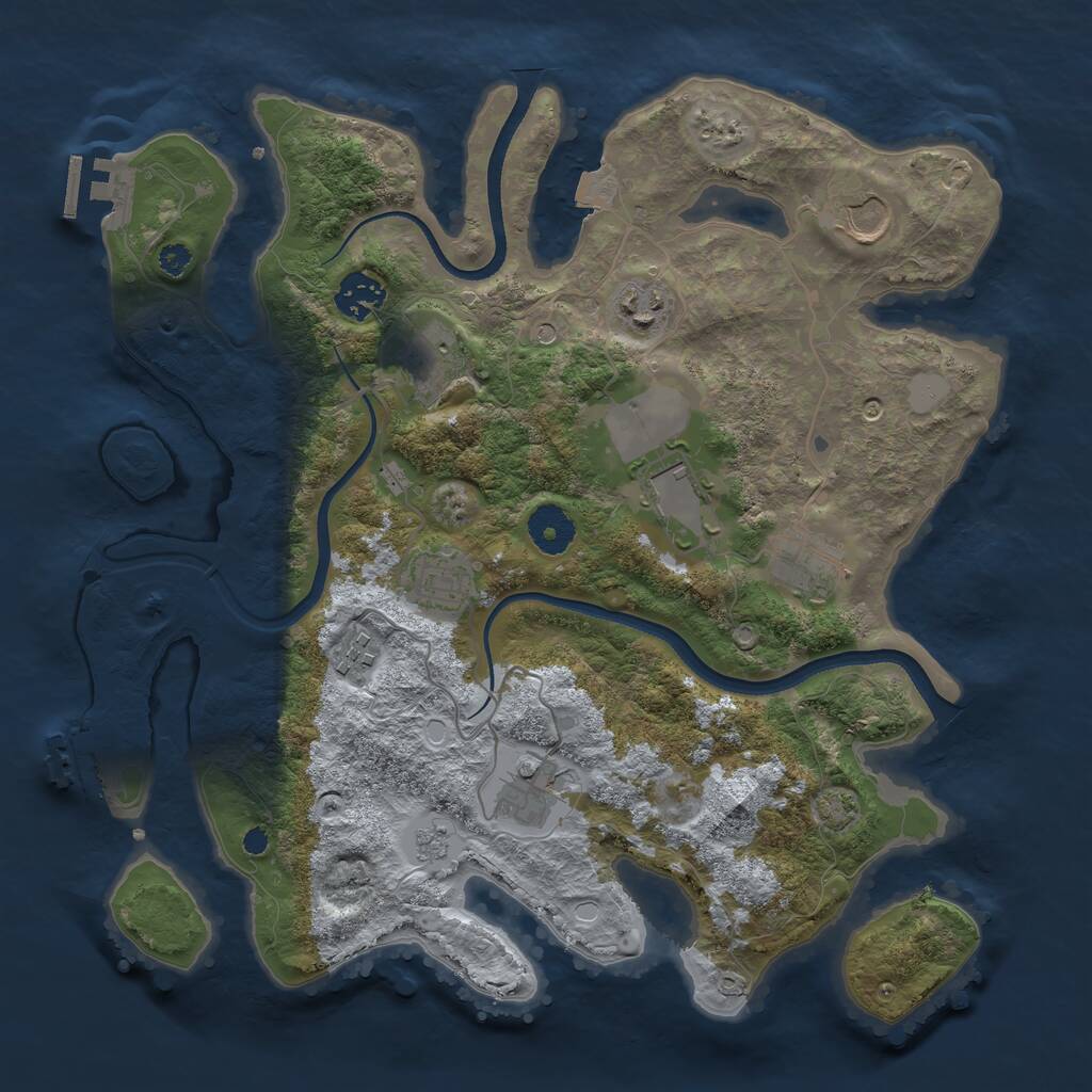 Rust Map: Procedural Map, Size: 3500, Seed: 665957050, 15 Monuments