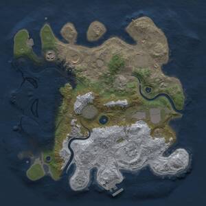 Thumbnail Rust Map: Procedural Map, Size: 3500, Seed: 43183458, 13 Monuments