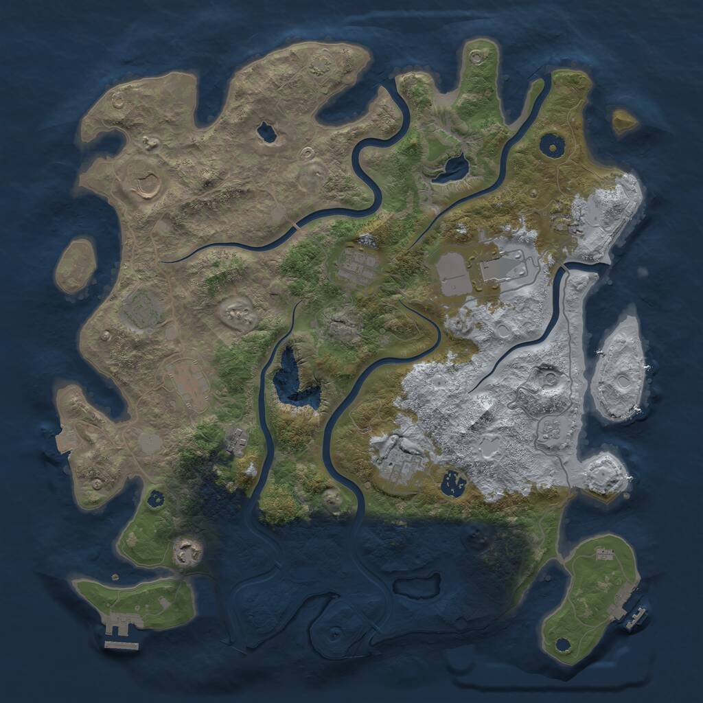 Rust Map: Procedural Map, Size: 4200, Seed: 1457750093, 16 Monuments