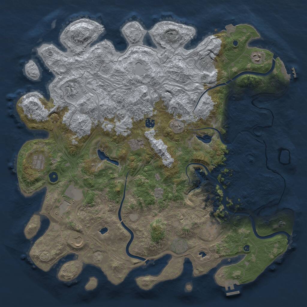 Rust Map: Procedural Map, Size: 4700, Seed: 17762077, 17 Monuments