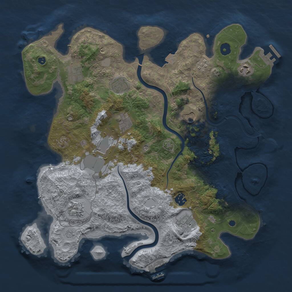 Rust Map: Procedural Map, Size: 3800, Seed: 330084297, 16 Monuments