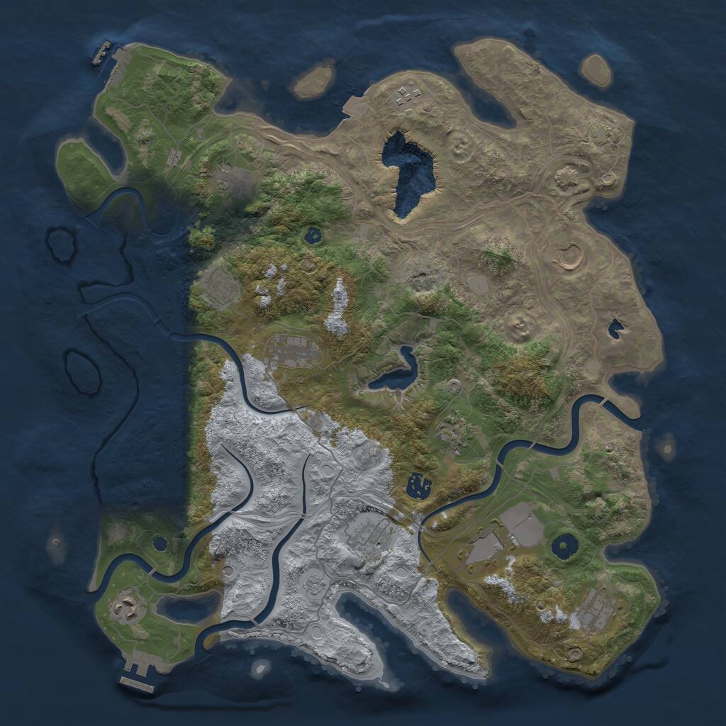 Rust Map: Procedural Map, Size: 4250, Seed: 645968562, 17 Monuments