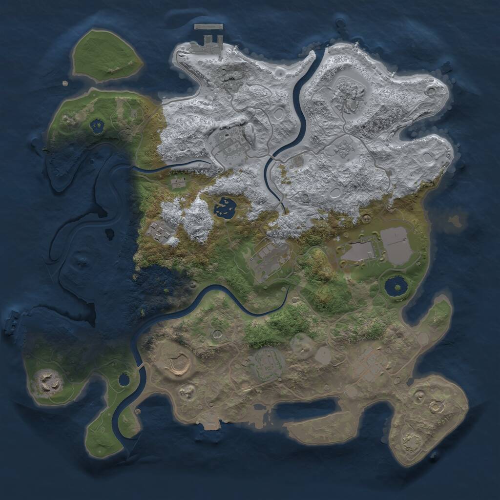 Rust Map: Procedural Map, Size: 3500, Seed: 1770876498, 16 Monuments
