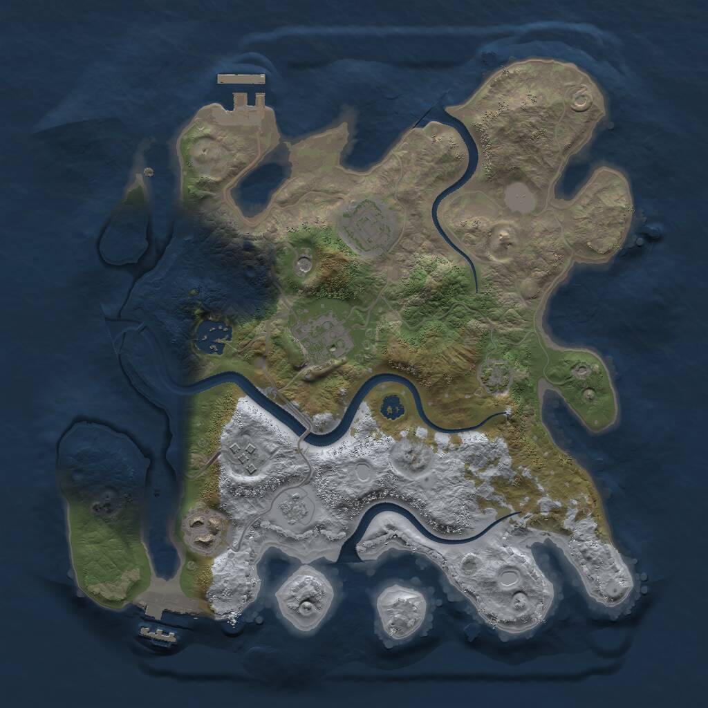 Rust Map: Procedural Map, Size: 3000, Seed: 599081822, 11 Monuments