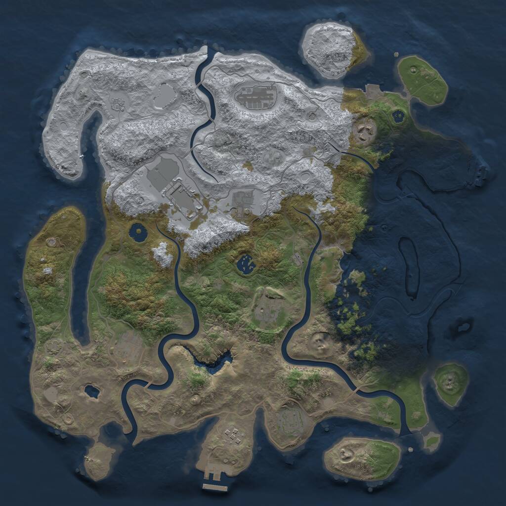Rust Map: Procedural Map, Size: 4150, Seed: 34568234, 15 Monuments