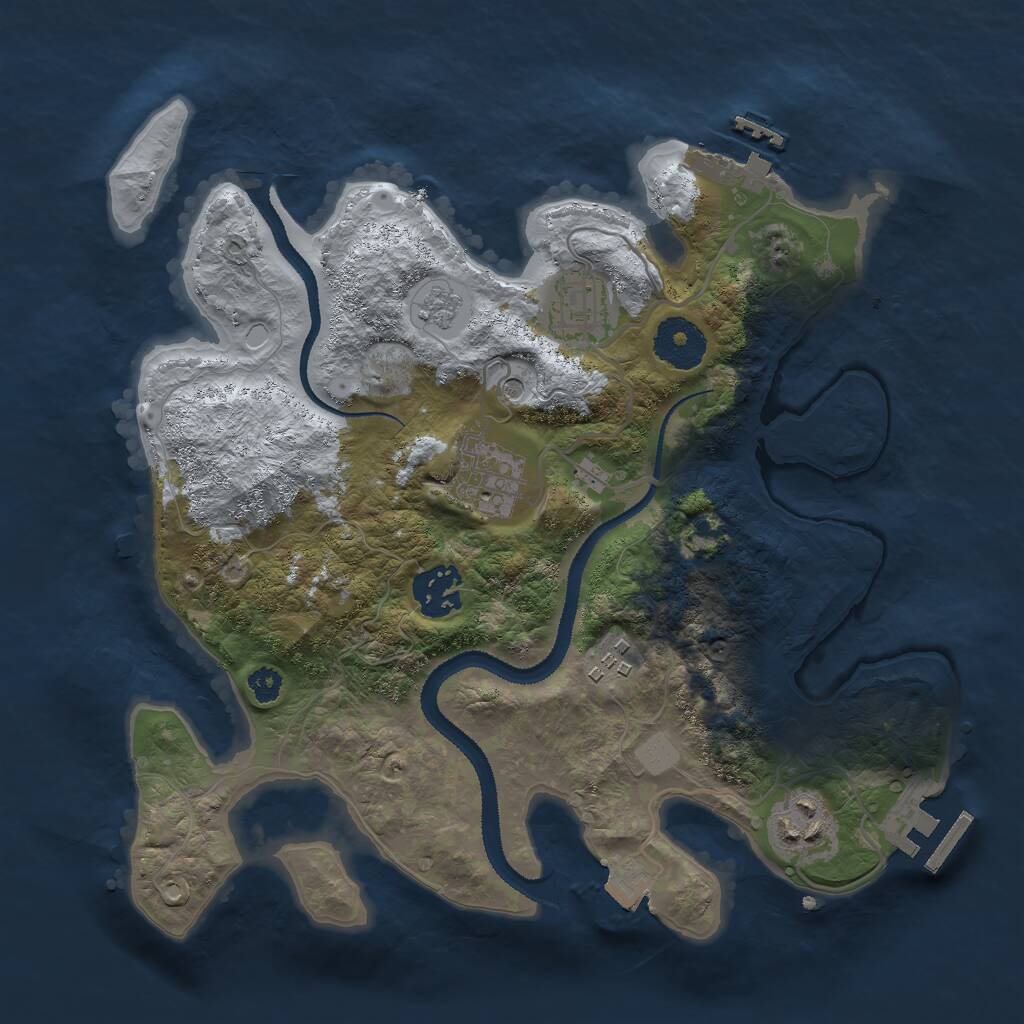 Rust Map: Procedural Map, Size: 3000, Seed: 71325391, 11 Monuments