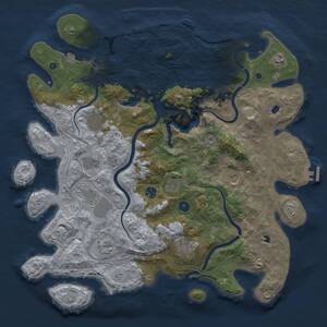 Thumbnail Rust Map: Procedural Map, Size: 4500, Seed: 13646, 16 Monuments