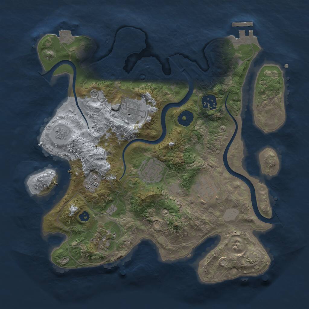 Rust Map: Procedural Map, Size: 3000, Seed: 31434, 11 Monuments