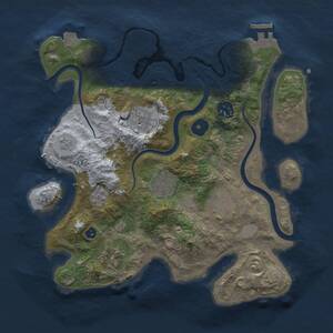 Thumbnail Rust Map: Procedural Map, Size: 3000, Seed: 31434, 11 Monuments
