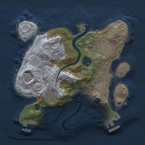 Thumbnail Rust Map: Procedural Map, Size: 2500, Seed: 1830, 10 Monuments