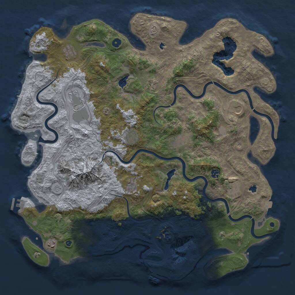 Rust Map: Procedural Map, Size: 5000, Seed: 24456270, 17 Monuments