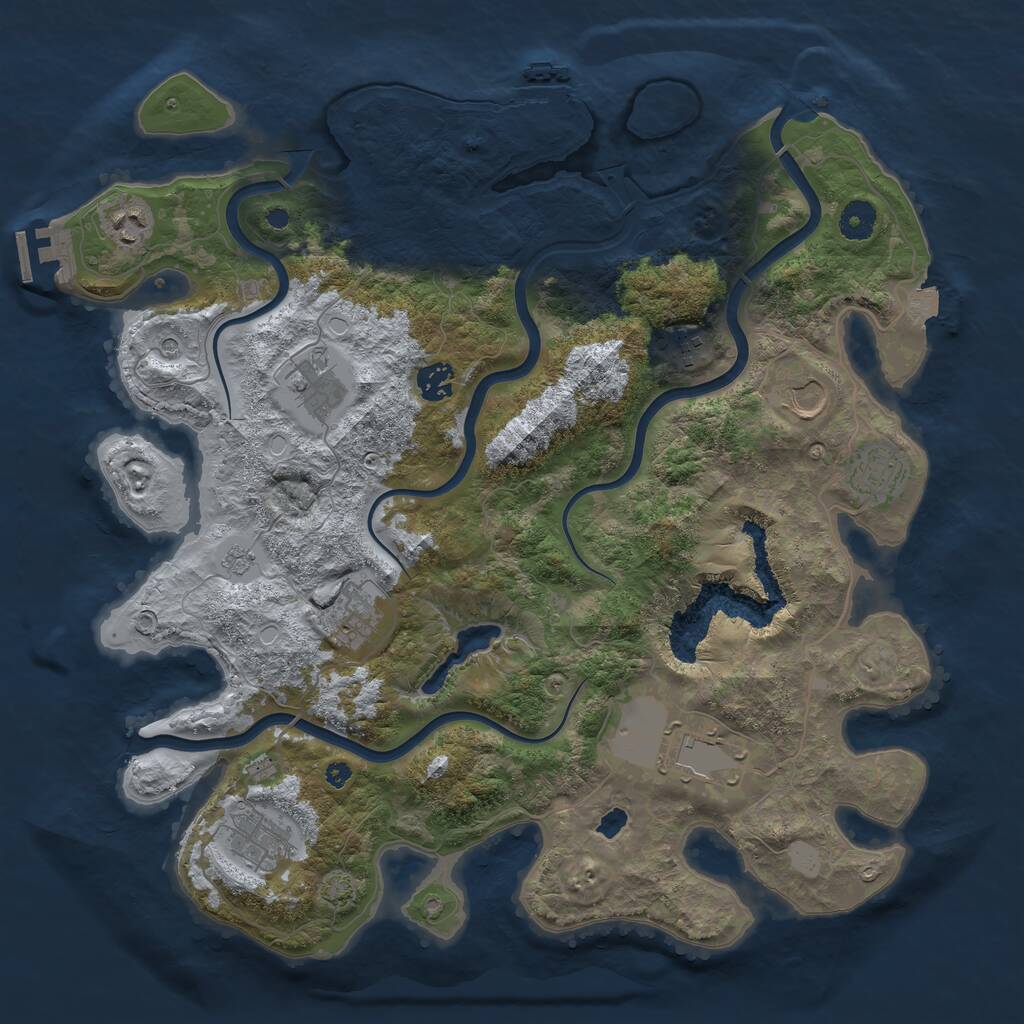 Rust Map: Procedural Map, Size: 4000, Seed: 9687, 15 Monuments