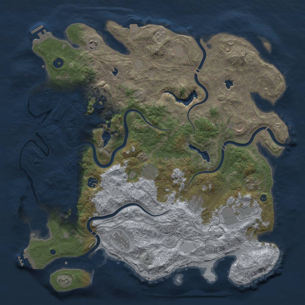 Rust Map: Procedural Map, Size: 4500, Seed: 34166, 17 Monuments