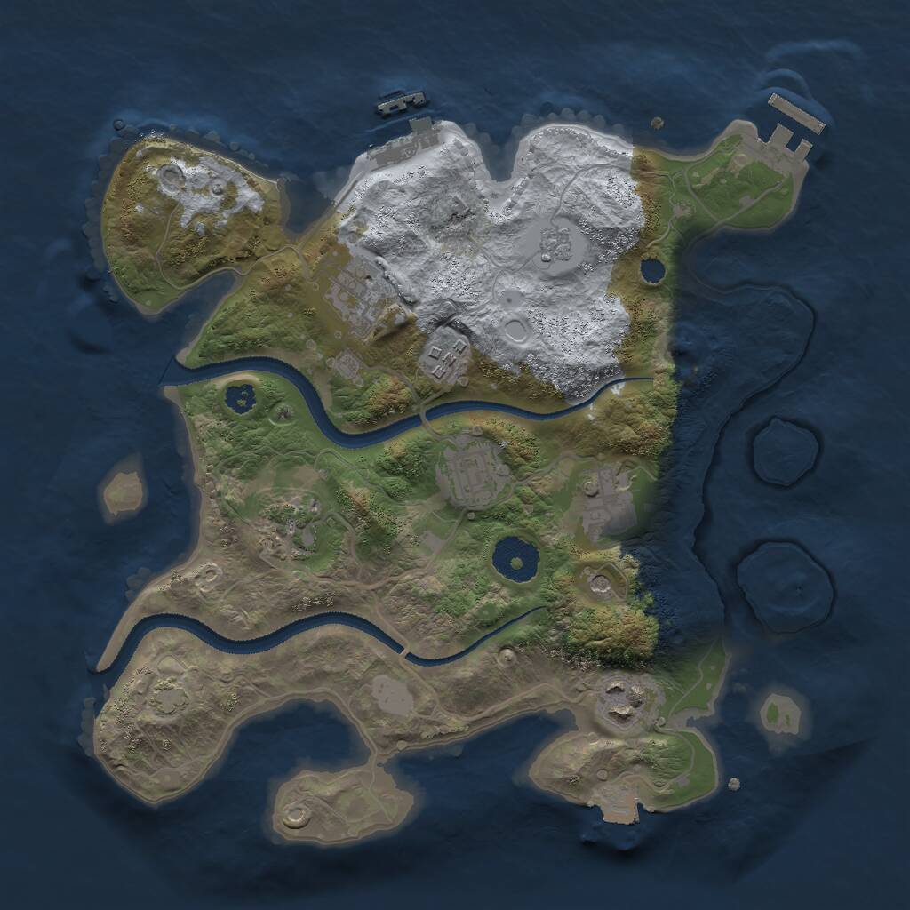 Rust Map: Procedural Map, Size: 3000, Seed: 20260606, 12 Monuments
