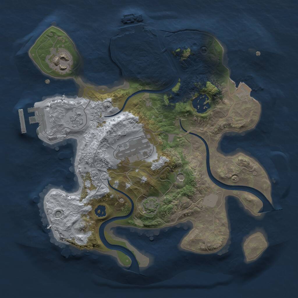Rust Map: Procedural Map, Size: 2500, Seed: 85139, 9 Monuments