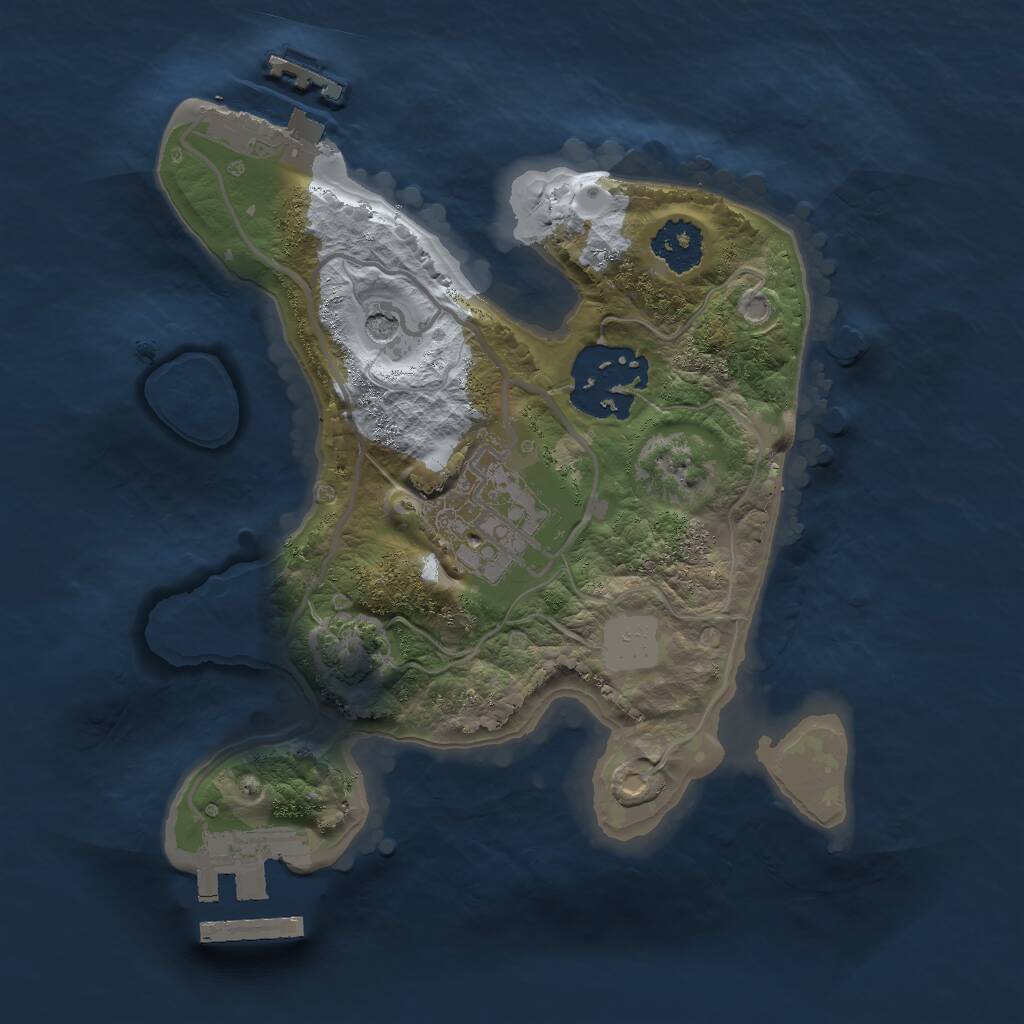 Rust Map: Procedural Map, Size: 2000, Seed: 1014, 7 Monuments