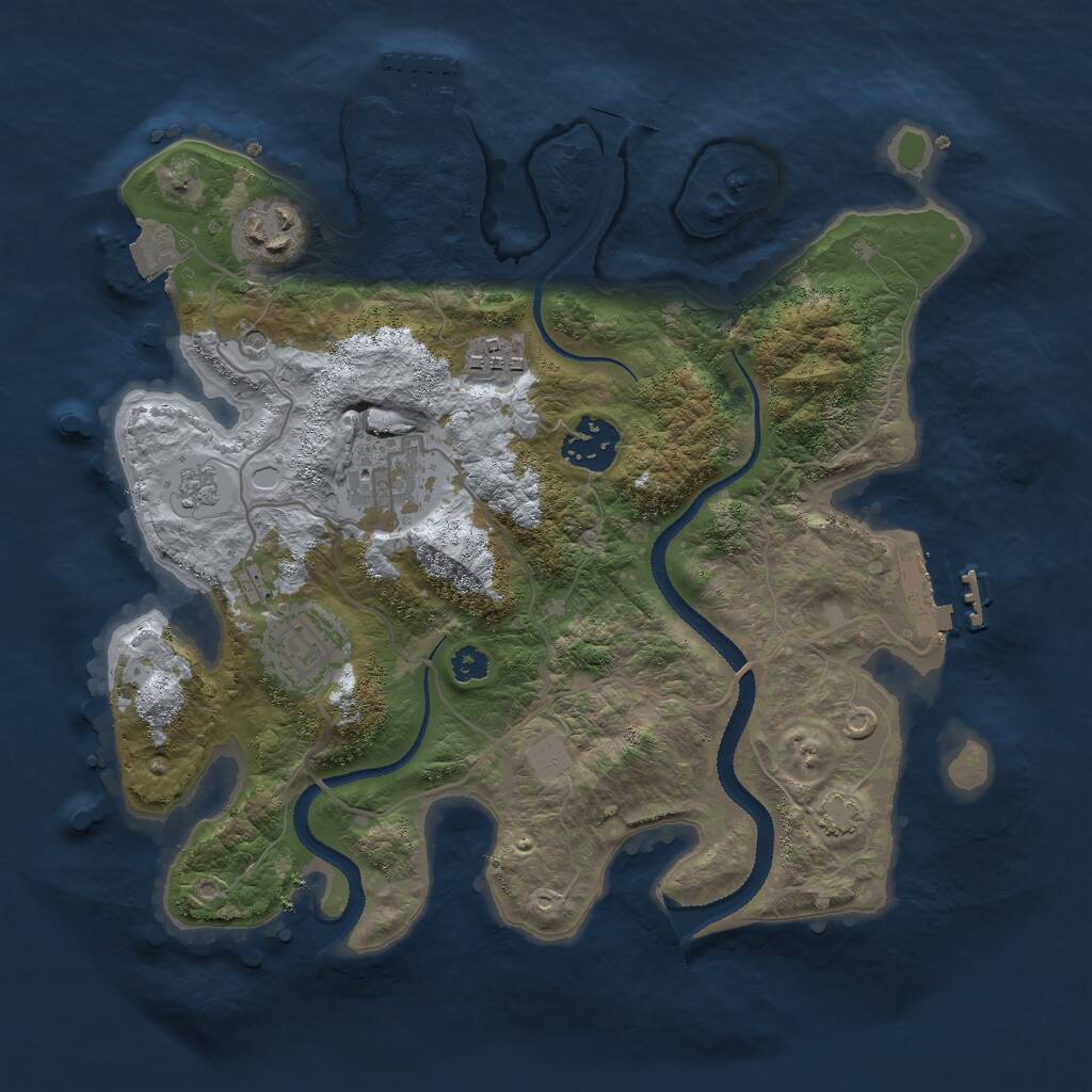 Rust Map: Procedural Map, Size: 3000, Seed: 82741, 11 Monuments