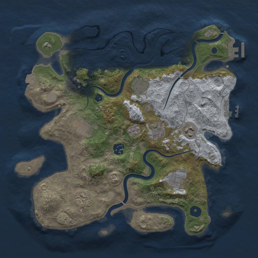 Rust Map: Procedural Map, Size: 3434, Seed: 1337, 14 Monuments