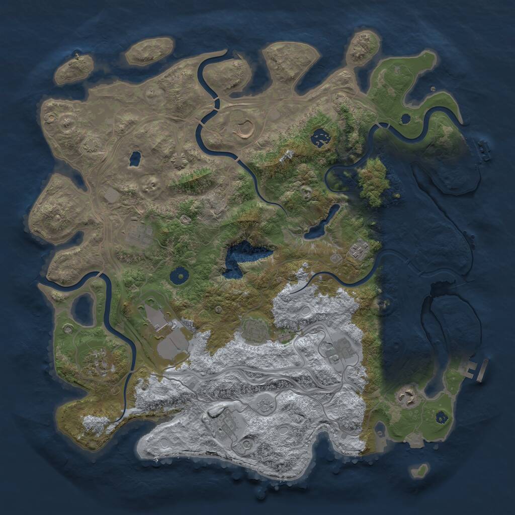 Rust Map: Procedural Map, Size: 4250, Seed: 1720636002, 16 Monuments