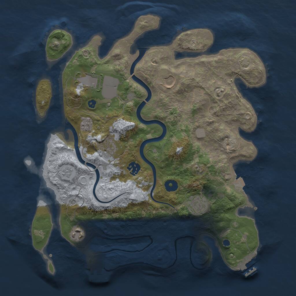 Rust Map: Procedural Map, Size: 3500, Seed: 1455237676, 13 Monuments