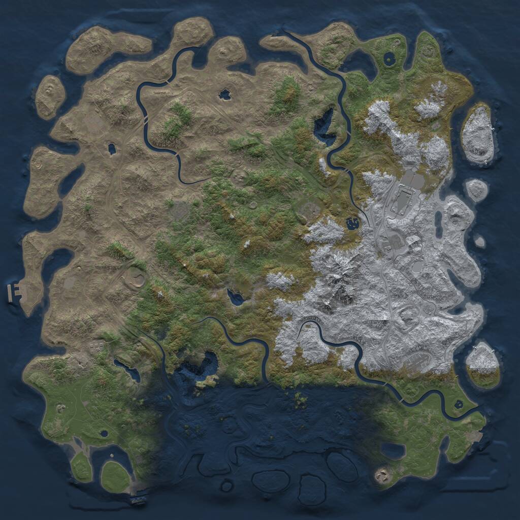 Rust Map: Procedural Map, Size: 6000, Seed: 98316, 17 Monuments