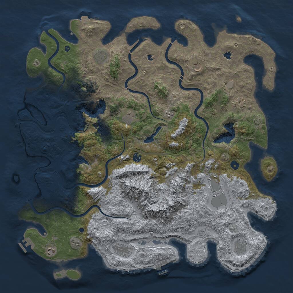 Rust Map: Procedural Map, Size: 5000, Seed: 1239109759, 16 Monuments