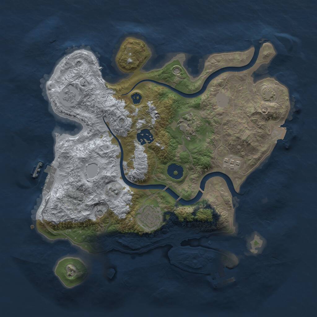 Rust Map: Procedural Map, Size: 3000, Seed: 14003, 10 Monuments