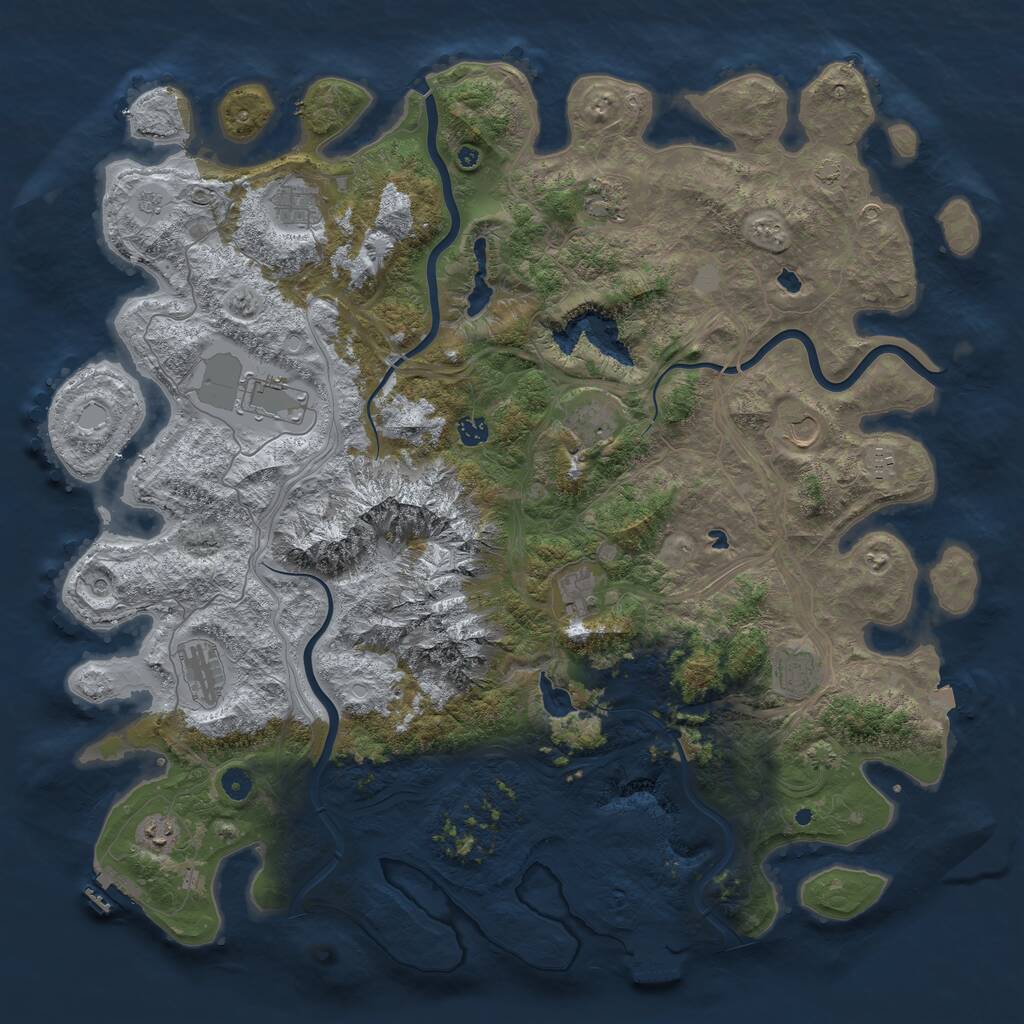 Rust Map: Procedural Map, Size: 5000, Seed: 2002812671, 17 Monuments