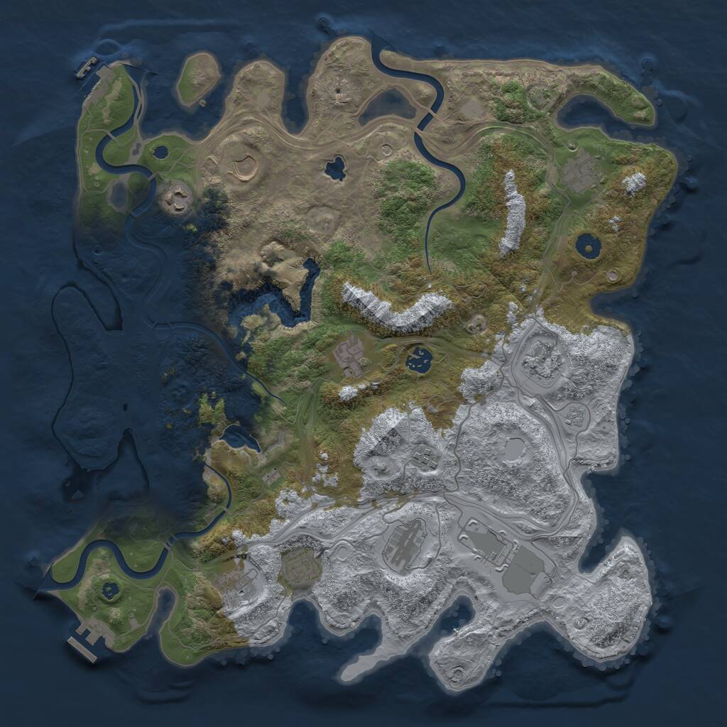 Rust Map: Procedural Map, Size: 4300, Seed: 596895786, 17 Monuments