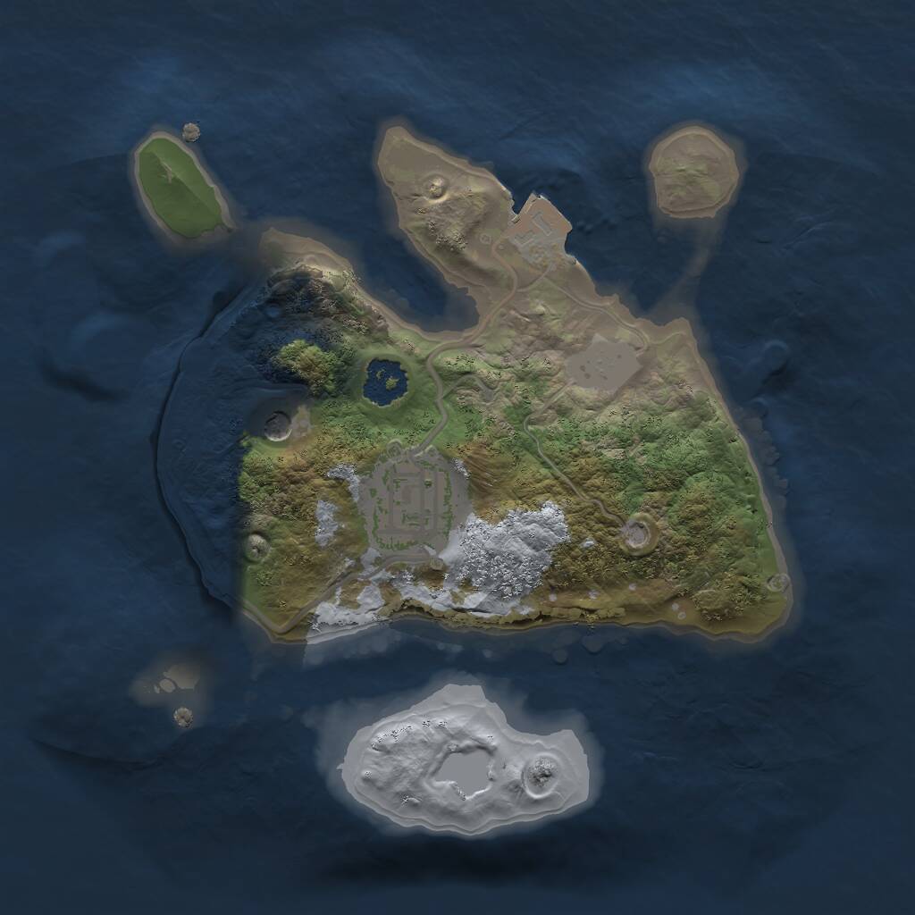 Rust Map: Procedural Map, Size: 2000, Seed: 516584, 3 Monuments