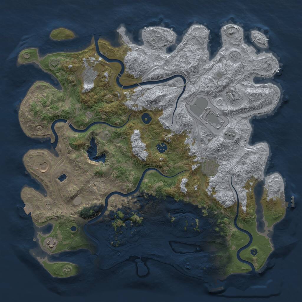 Rust Map: Procedural Map, Size: 4400, Seed: 1175324743, 14 Monuments