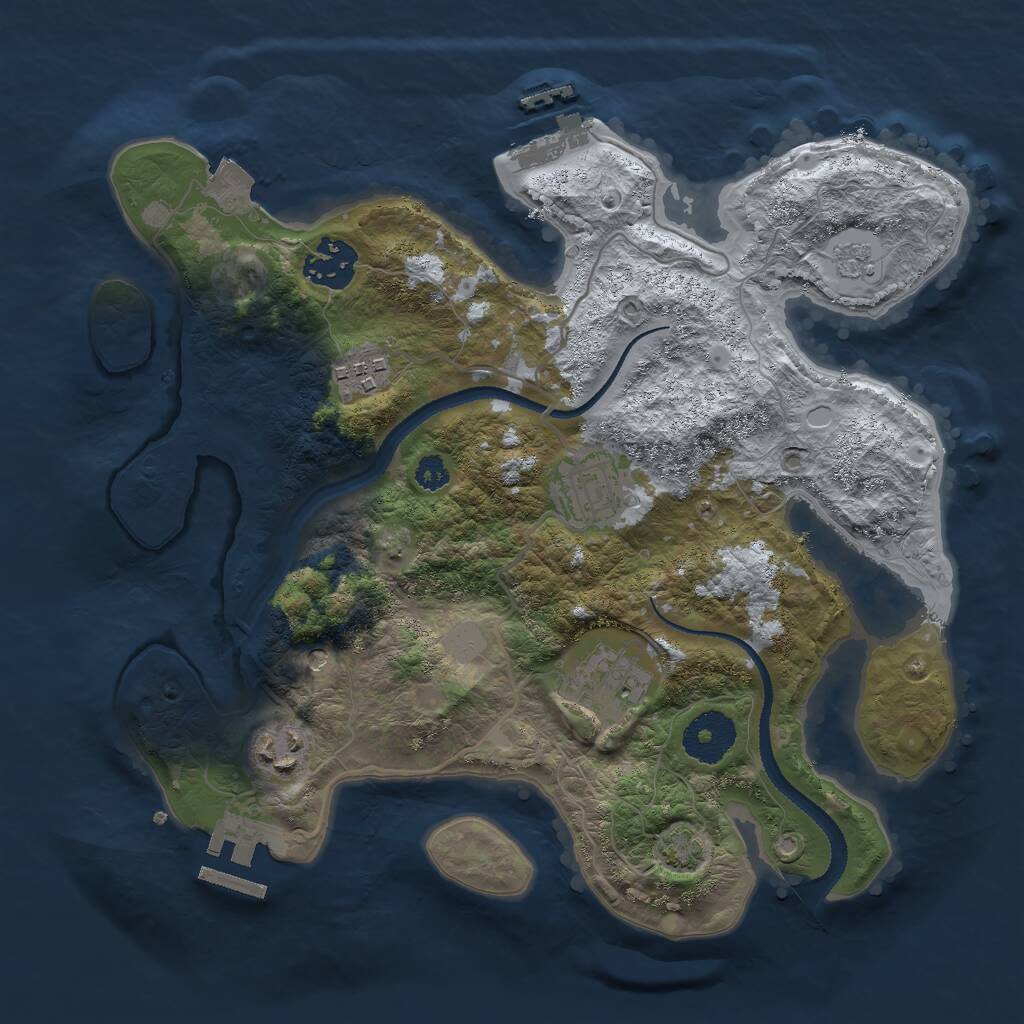Rust Map: Procedural Map, Size: 3000, Seed: 373063954, 11 Monuments