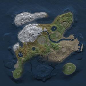 Thumbnail Rust Map: Procedural Map, Size: 2500, Seed: 142078061, 6 Monuments