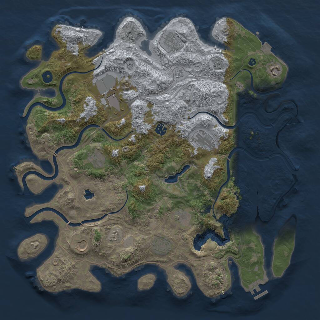 Rust Map: Procedural Map, Size: 4250, Seed: 4276, 15 Monuments