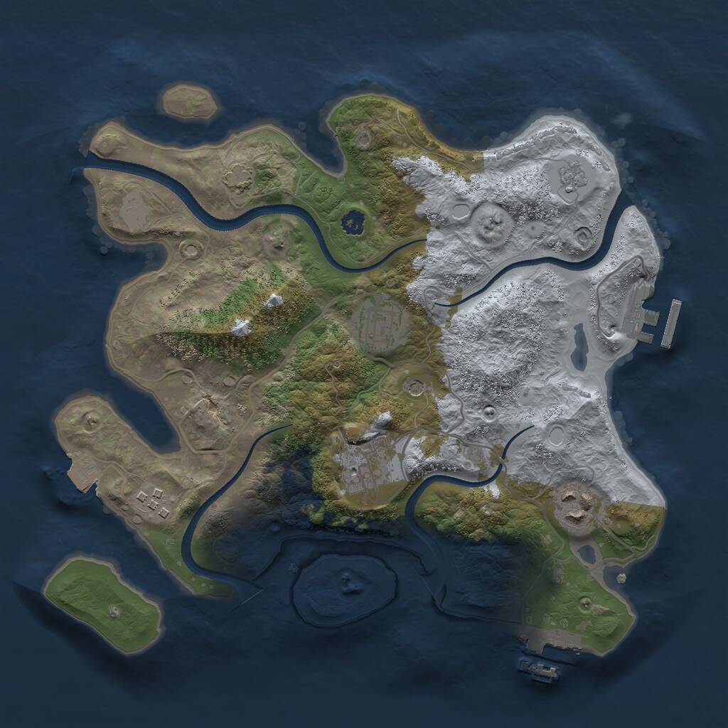 Rust Map: Procedural Map, Size: 3000, Seed: 420295, 10 Monuments
