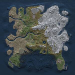 Thumbnail Rust Map: Procedural Map, Size: 3650, Seed: 26591801, 14 Monuments