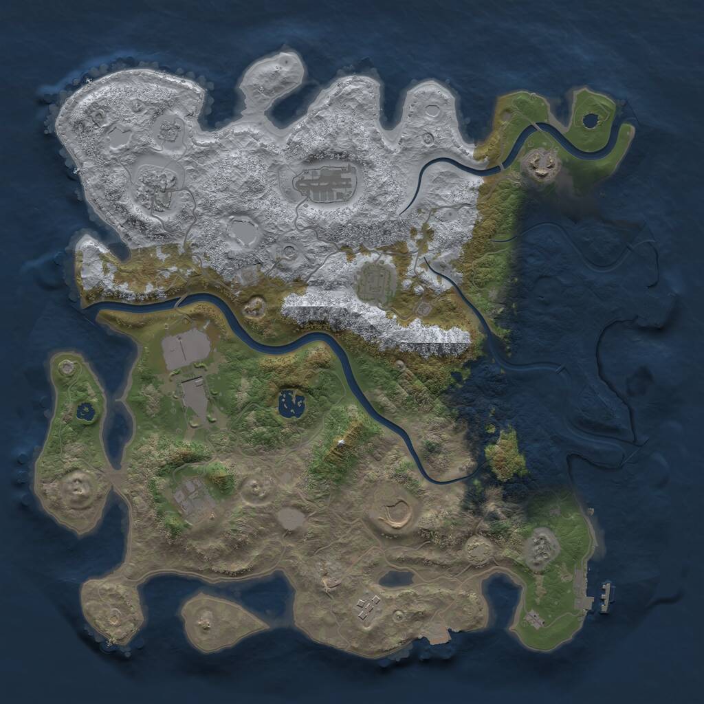 Rust Map: Procedural Map, Size: 3800, Seed: 678437447, 15 Monuments