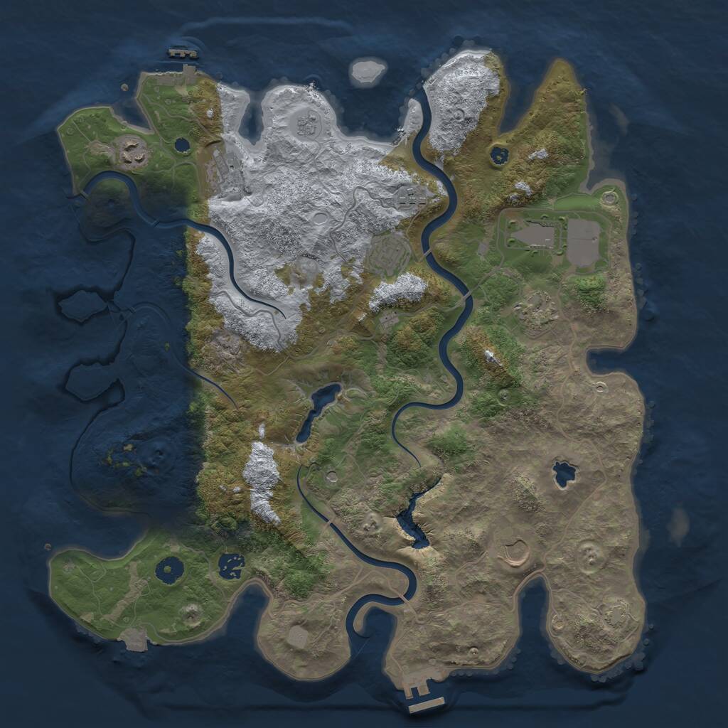 Rust Map: Procedural Map, Size: 4050, Seed: 423524328, 14 Monuments