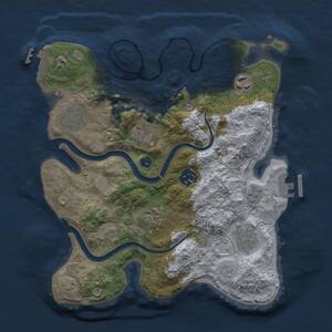 Thumbnail Rust Map: Procedural Map, Size: 3000, Seed: 1455087055, 13 Monuments