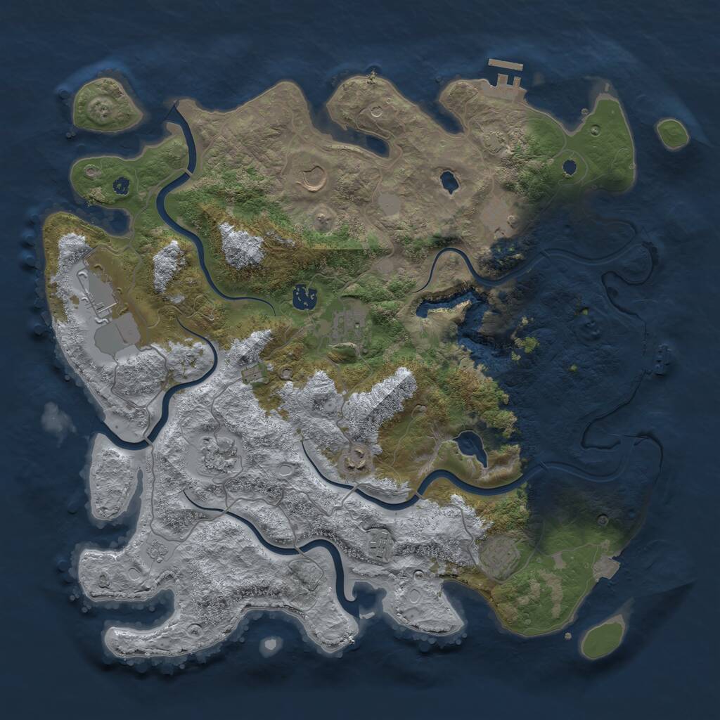 Rust Map: Procedural Map, Size: 4200, Seed: 154443134, 15 Monuments