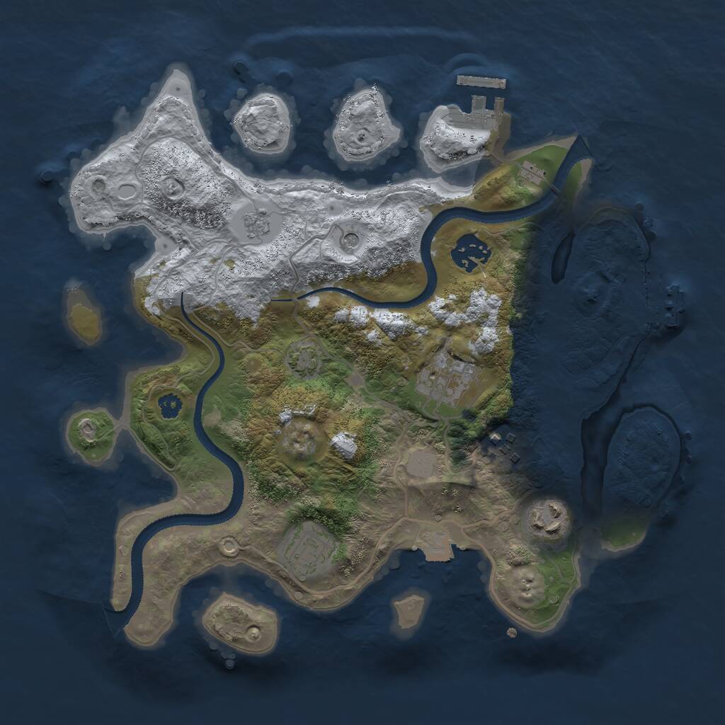 Rust Map: Procedural Map, Size: 3000, Seed: 960991987, 11 Monuments