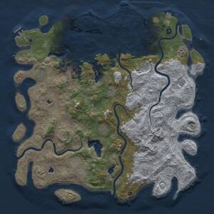 Thumbnail Rust Map: Procedural Map, Size: 5000, Seed: 990095382, 17 Monuments