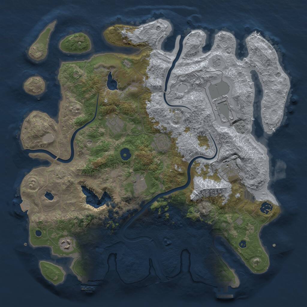 Rust Map: Procedural Map, Size: 4000, Seed: 342351235, 14 Monuments